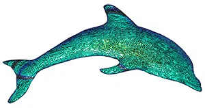 Artistry In Mosaics Fusion Mini Dolphin Caribbean Porcelain Pool Design 6"